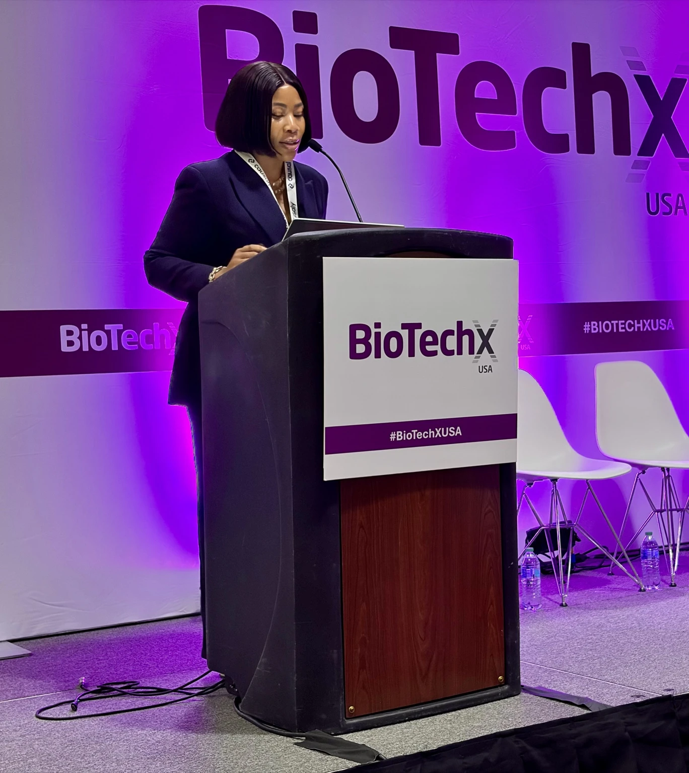 Dr. Osa Woghiren speaking at BioTechX USA